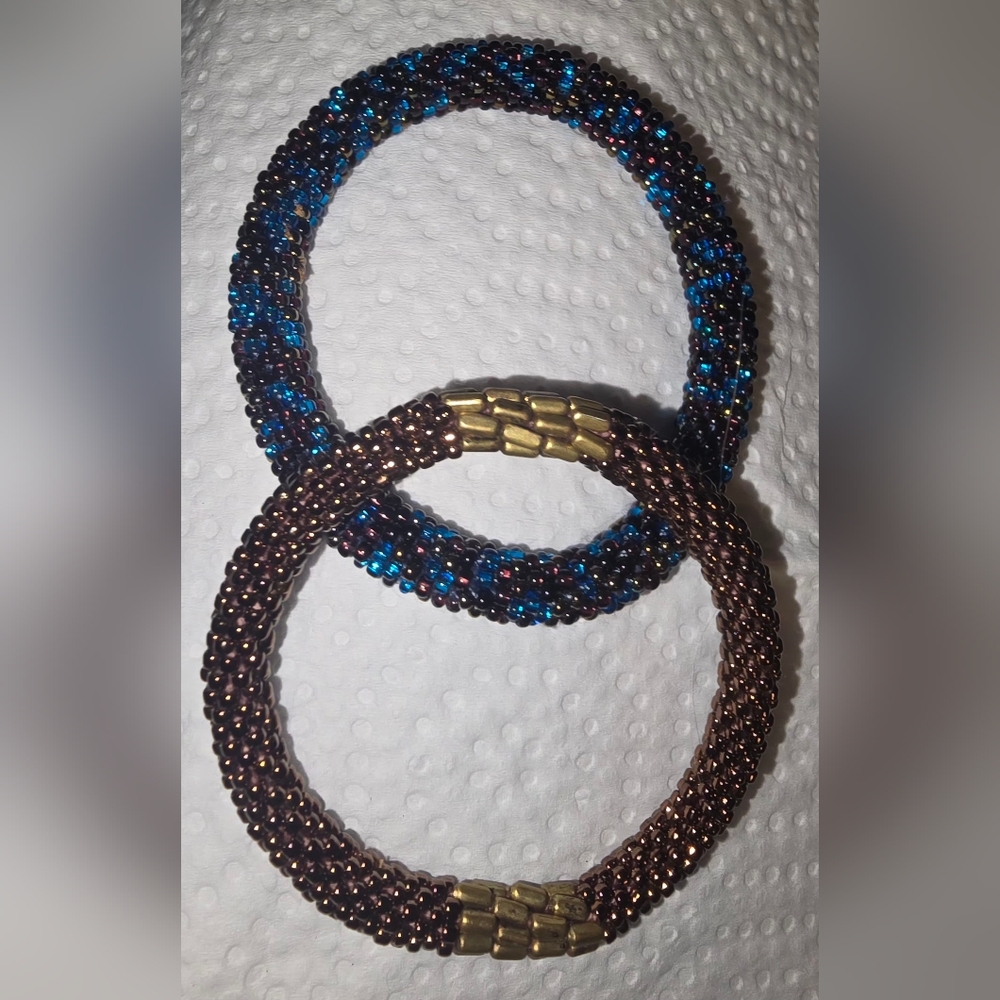 Pair of Beaded Roll-On Bracelets